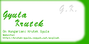 gyula krutek business card